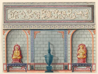 Ontwerp voor de entreehal, de oostmuur, het Koninklijk Paviljoen